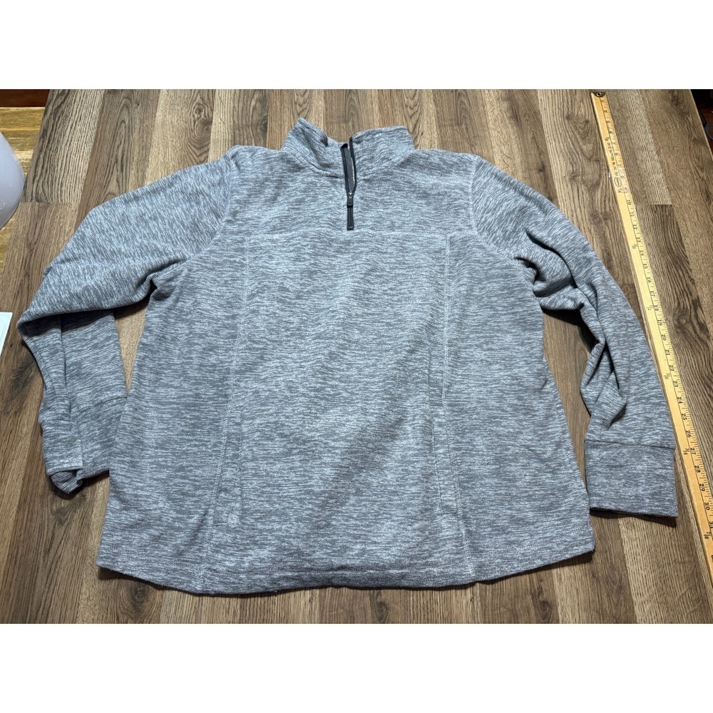 Tek Gear Sweater, Men's Size 2X, Gray, Quarter Zipper, Pullover, Long Sleeve